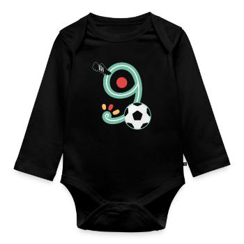 9. Geburtstag Jungs Birthday Geschenk 9 Jahre - Baby Bio-Langarm-Body - Schwarz - Vorne