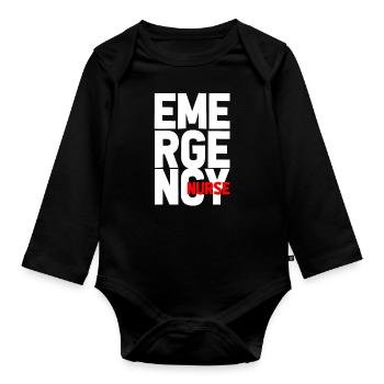 Notaufnahme Krankenschwester Krankenpflege - Baby Bio-Langarm-Body - Schwarz - Vorne