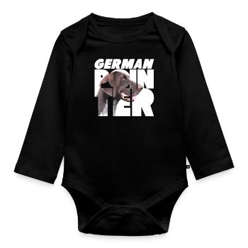 German Pointer VI - Organic Longsleeve Baby Bodysuit - black - Front