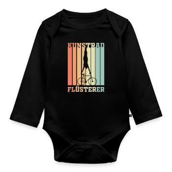 Kunstradfahrer Kunstrad Flüsterer Geschenk - Baby Bio-Langarm-Body - Schwarz - Vorne