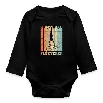 Kunstrad Sattelstand Radsport Geschenk - Baby Bio-Langarm-Body - Schwarz - Vorne