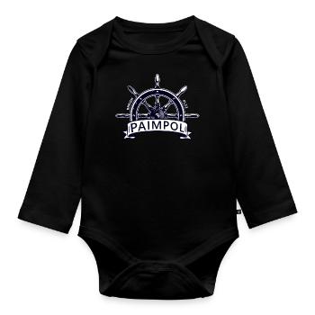 Paimpol Breizh PL22 Barre de Gouvernail - Body Bébé bio manches longues - noir - Devant