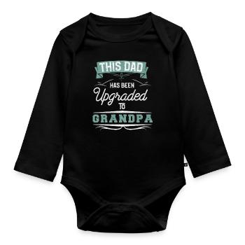 Grandpa Grandpa Gift Grandpa Becoming Grandpa - Organic Longsleeve Baby Bodysuit - black - Front