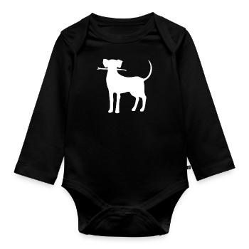 Dog dog owner dog lover gift - Organic Longsleeve Baby Bodysuit - black - Front