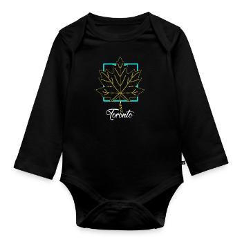 Toronto - Organic Longsleeve Baby Bodysuit - black - Front