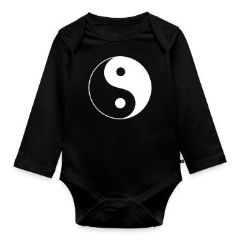 Yin Yang - Body Bébé bio manches longues - noir - Devant