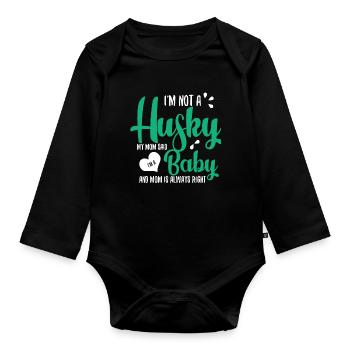 Husky - Baby Bio-Langarm-Body - Schwarz - Vorne