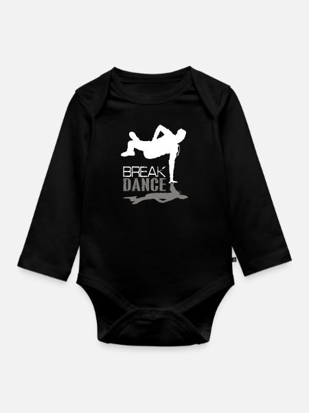 Breakdance - Baby Bio-Langarm-Body - Schwarz