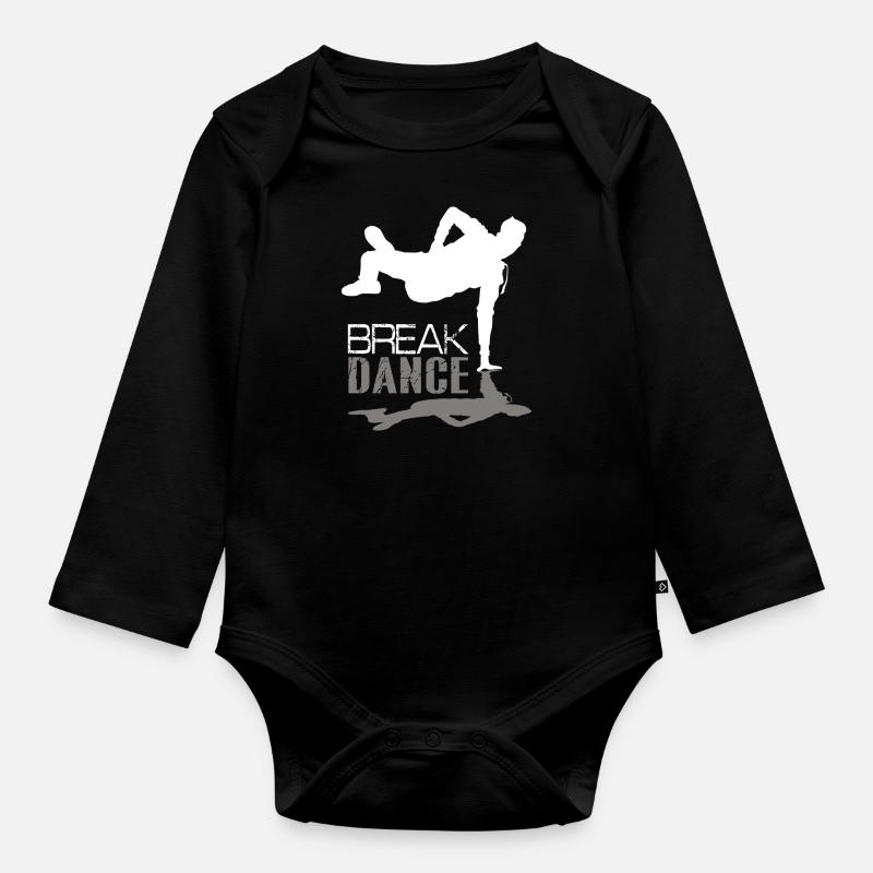Breakdance - Body Bébé bio manches longues - noir