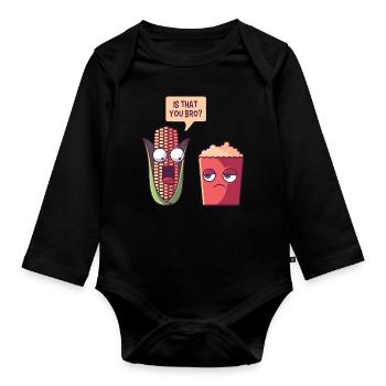 Popcorn - Baby Bio-Langarm-Body - Schwarz - Vorne