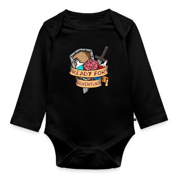 Aventure Jeu jeu de société Jeu de dés - Body Bébé bio manches longues - noir - Devant