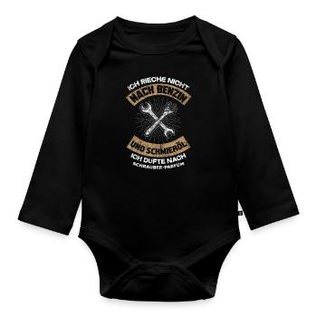 Mechaniker Parfüm - Baby Bio-Langarm-Body - Schwarz - Vorne