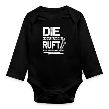 Mechaniker - Baby Bio-Langarm-Body - Schwarz - Vorne