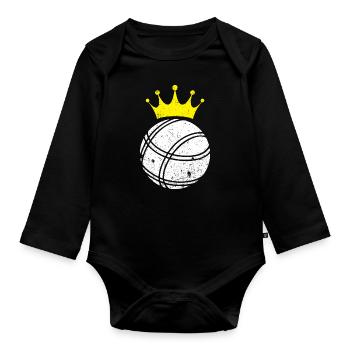 Boule ball - Organic Longsleeve Baby Bodysuit - black - Front