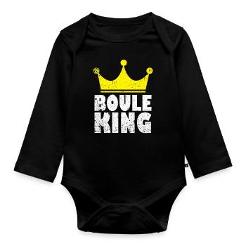 Boule King - Organic Longsleeve Baby Bodysuit - black - Front