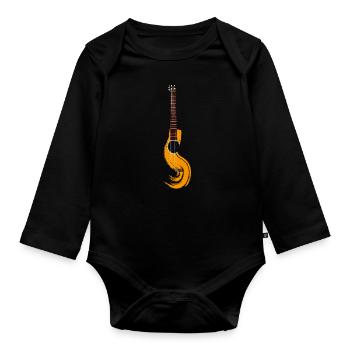guitare - Body Bébé bio manches longues - noir - Devant
