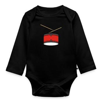 Drum drums drums drummer gift - Organic Longsleeve Baby Bodysuit - black - Front
