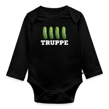 Gurkentruppe Trainer Gurke Mannschaft Fußball Team - Baby Bio-Langarm-Body - Schwarz - Vorne