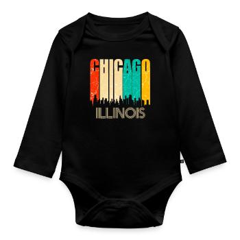Chicago - Body Bébé bio manches longues - noir - Devant