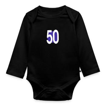 50th birthday - Organic Longsleeve Baby Bodysuit - black - Front