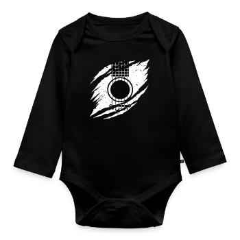 Guitar Guitars Gift - Organic Longsleeve Baby Bodysuit - black - Front