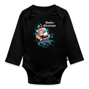 Rock Christmas - Baby Bio-Langarm-Body - Schwarz - Vorne