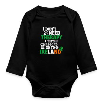 Drapeaux de l'Irlande Sant Patricks Day Funny Uralub Irl - Body Bébé bio manches longues - noir - Devant