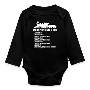 Modellbauer Geschenk - Baby Bio-Langarm-Body - Schwarz - Vorne