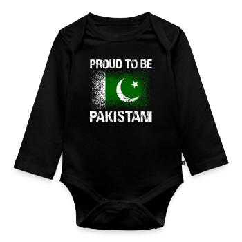 Pakistan - Organic Longsleeve Baby Bodysuit - black - Front