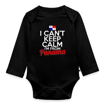 Panama - Organic Longsleeve Baby Bodysuit - black - Front