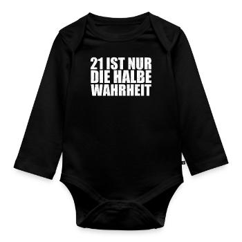 21 ist nur die halbe Wahrheit Fachinformatiker IT - Baby Bio-Langarm-Body - Schwarz - Vorne