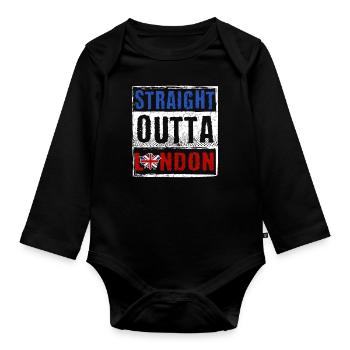 Straight Outta London - Body Bébé bio manches longues - noir - Devant