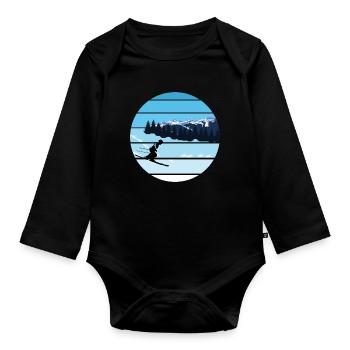 Ski - Organic Longsleeve Baby Bodysuit - black - Front