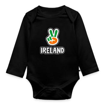 Irland - Baby Bio-Langarm-Body - Schwarz - Vorne