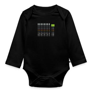 ingénieur du son - Body Bébé bio manches longues - noir - Devant