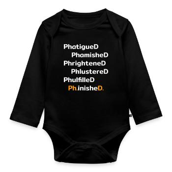 Doctorat inishe.D. Promotion Drôle - Body Bébé bio manches longues - noir - Devant