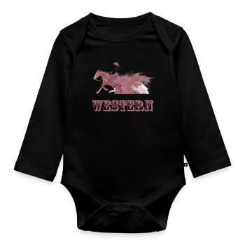 western riding - Organic Longsleeve Baby Bodysuit - black - Front