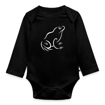 grenouille - Body Bébé bio manches longues - noir - Devant
