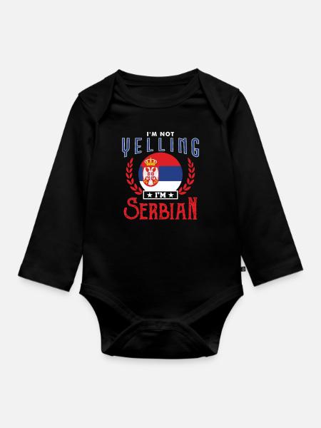 Serbien - Baby Bio-Langarm-Body - Schwarz