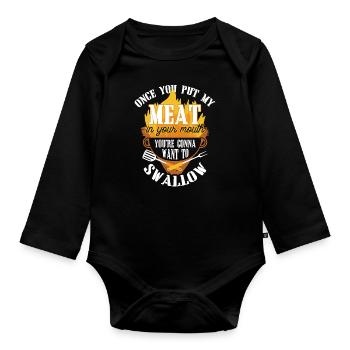 BBQ Grill Grill Master Grill Barbecue Barbecue Party - Organic Longsleeve Baby Bodysuit - black - Front