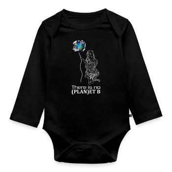Il n'y a pas de plan B | Planète terre petite fille - Body Bébé bio manches longues - noir - Devant