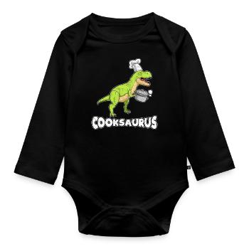 Faire cuire les dinosaures - Body Bébé bio manches longues - noir - Devant