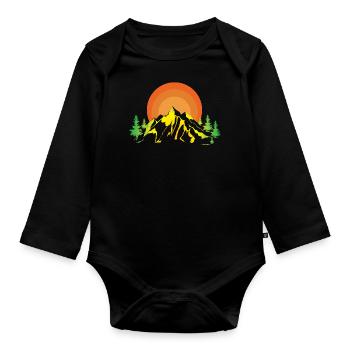 Berglandschaft - Baby Bio-Langarm-Body - Schwarz - Vorne