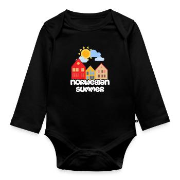 Norwegen - Baby Bio-Langarm-Body - Schwarz - Vorne