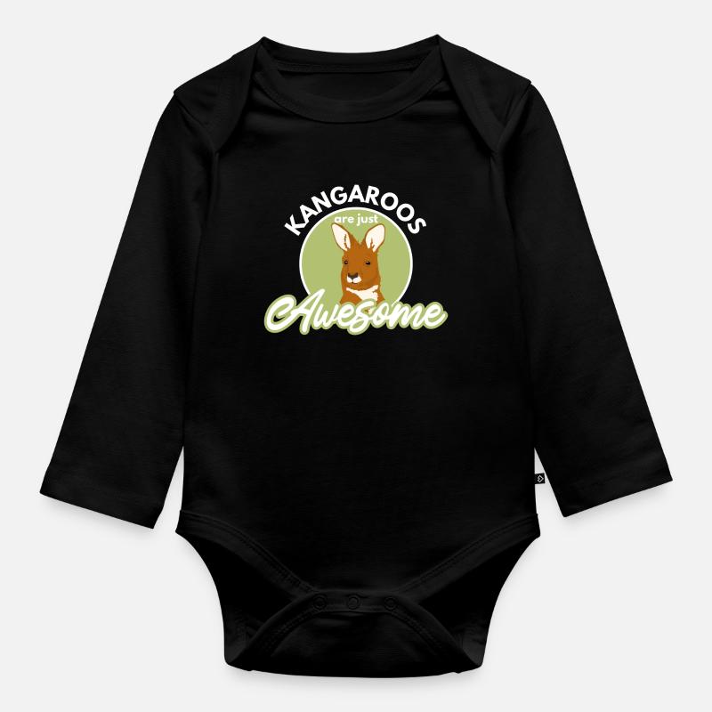 Känguru - Baby Bio-Langarm-Body - Schwarz