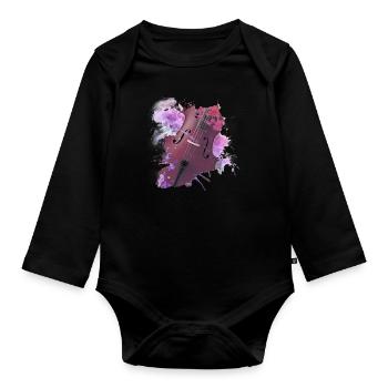 violoncelle - Body Bébé bio manches longues - noir - Devant