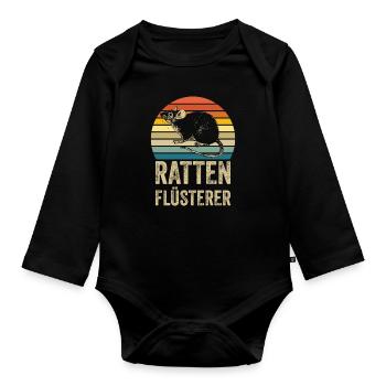 Ratten Flüsterer - Baby Bio-Langarm-Body - Schwarz - Vorne