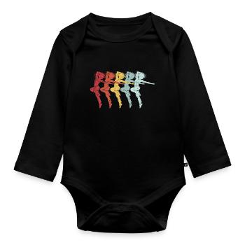Breakdance Breakdancer musique hip hop cadeau danse - Body Bébé bio manches longues - noir - Devant
