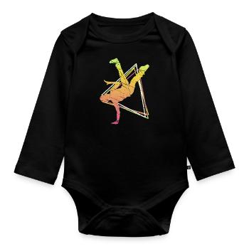 Breakdance Breakdancer musique hip hop cadeau danse - Body Bébé bio manches longues - noir - Devant