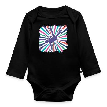 Breakdancing - Organic Longsleeve Baby Bodysuit - black - Front